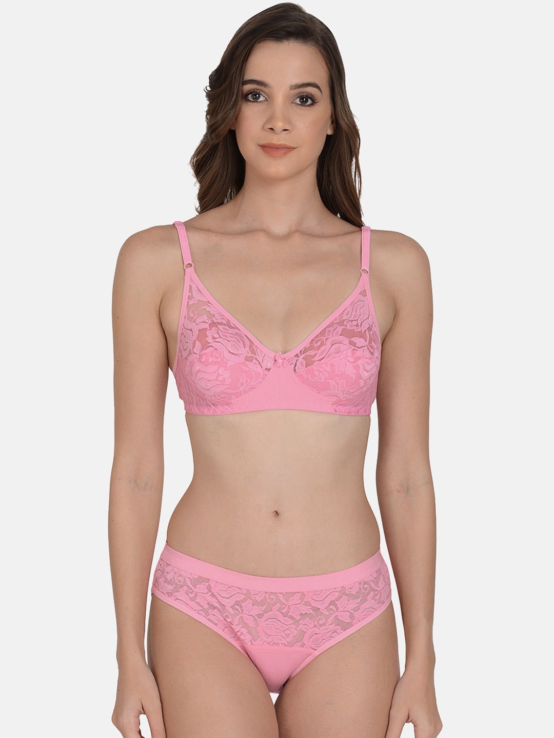 

mod & shy Women Pink Self-Design Lingerie Set MS439