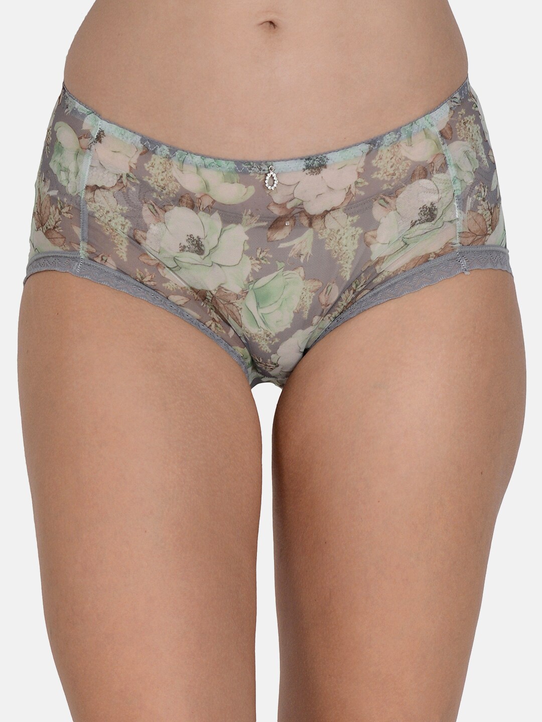 

mod & shy Women Green & Grey Printed Hipster Briefs