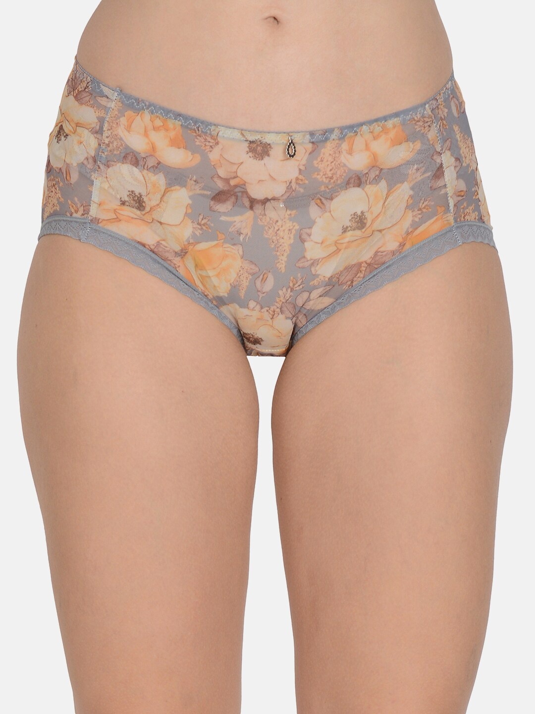 

mod & shy Women Yellow & Grey Printed Hipster Briefs