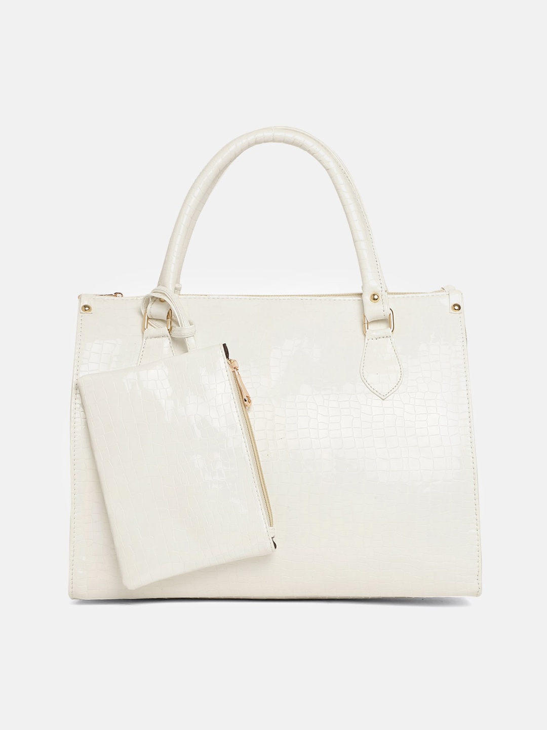 

borse lele White PU Oversized Shopper Shoulder Bag