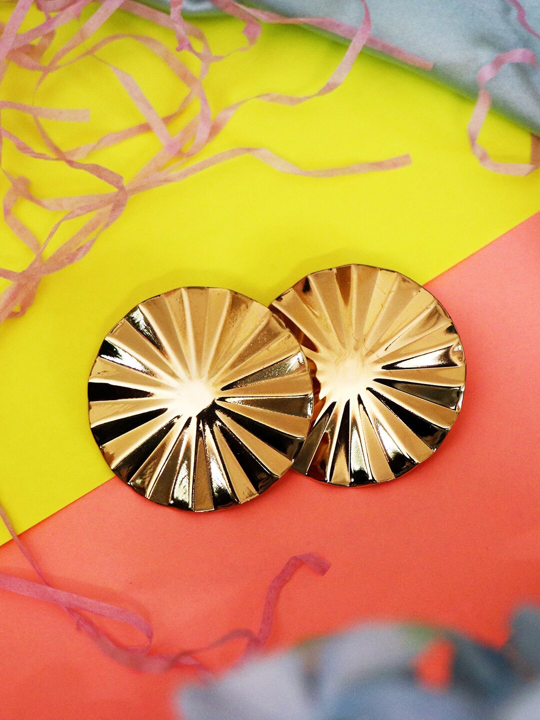

Ishhaara Gold Brass Plated Sun Ray Earrings