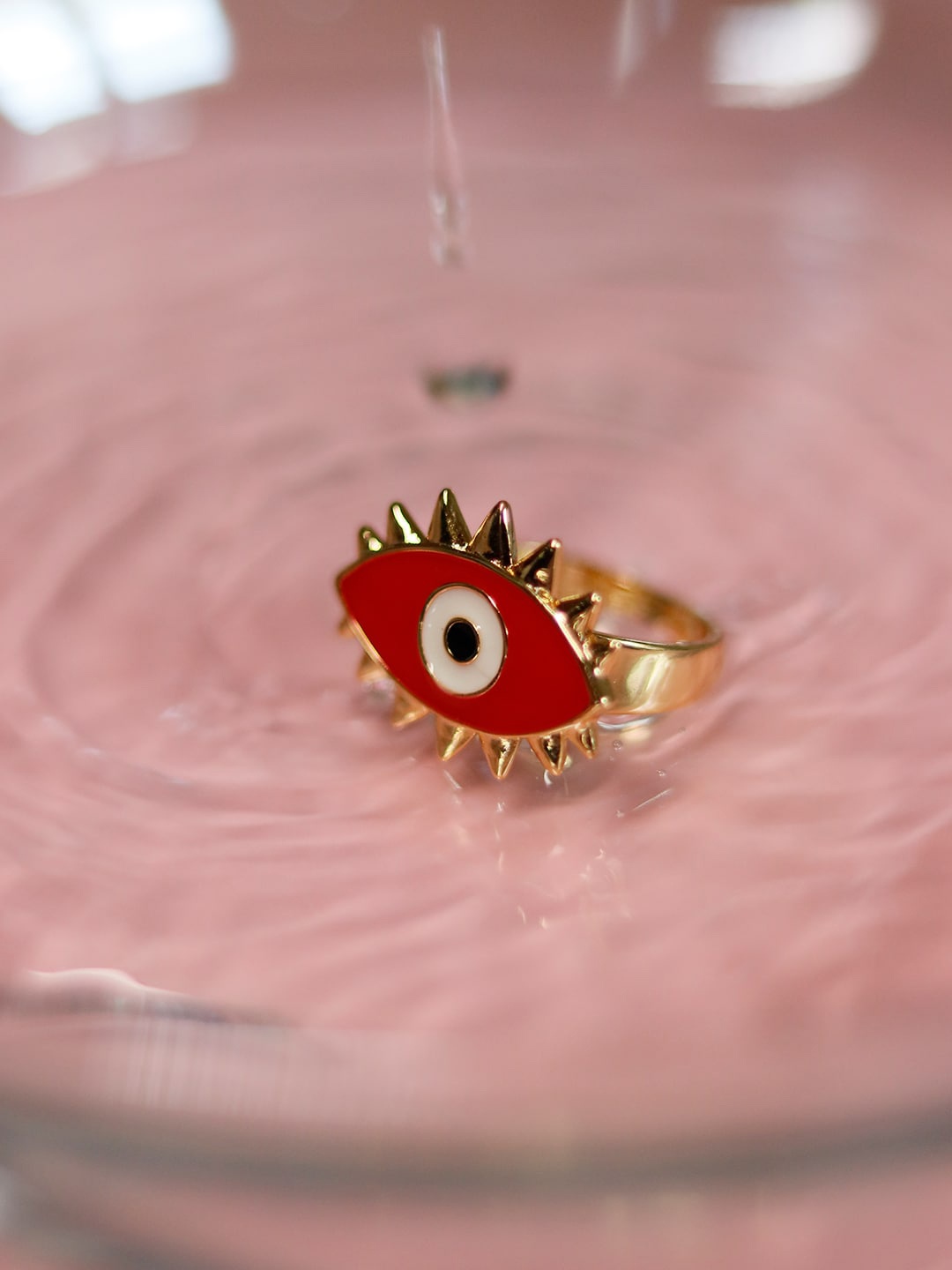

Ishhaara Women Red Brass-Plated Stereotypical Evil Eye Ring