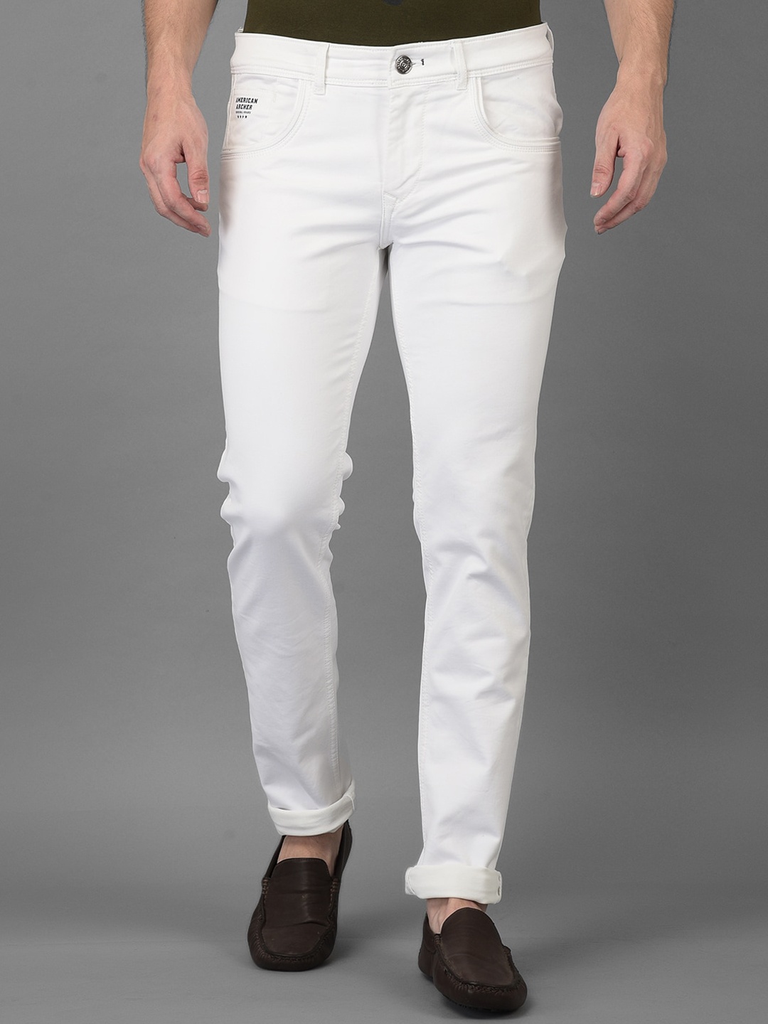 

American Archer Men White Smart Skinny Fit Low-Rise Stretchable Jeans