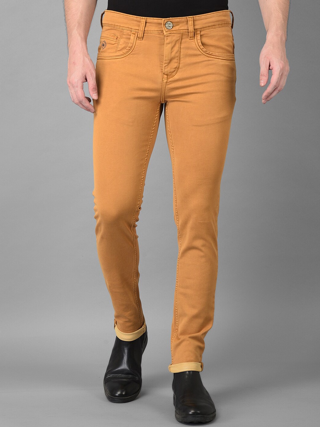 

American Archer Men Camel Brown Smart Skinny Fit Low-Rise Stretchable Jeans