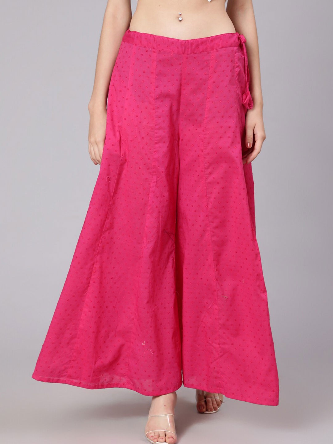 

Awadhi Women Magenta Flared Palazzos