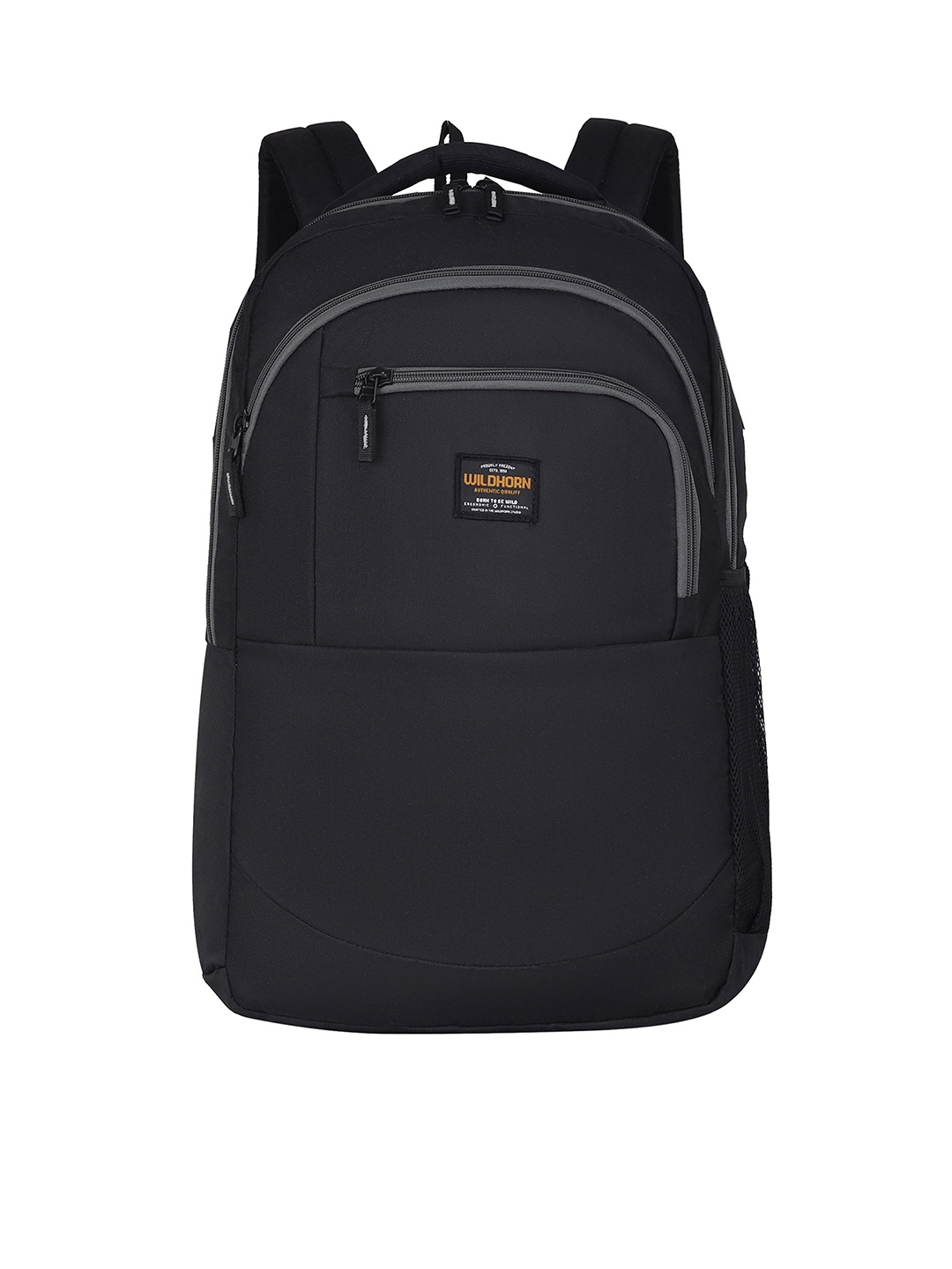 

WildHorn Unisex Black Backpack with Compression Straps