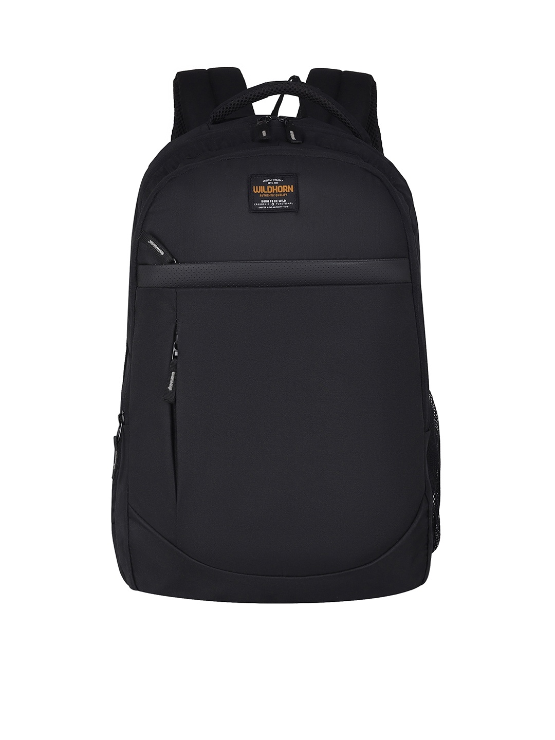 

WildHorn Unisex Black Backpack with Compression Straps
