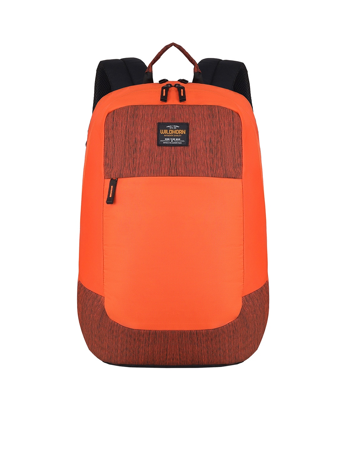 

WildHorn Unisex Orange & Black Backpack with Compression Straps