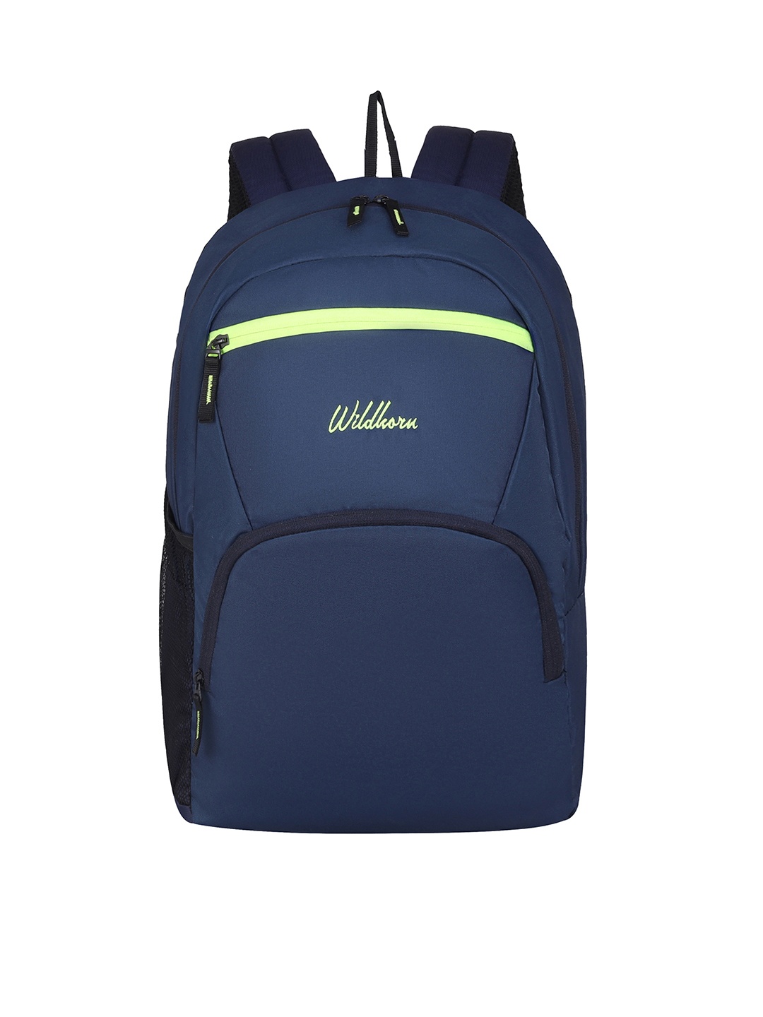 WildHorn Unisex Navy Blue & Black Backpack with Compression Straps
