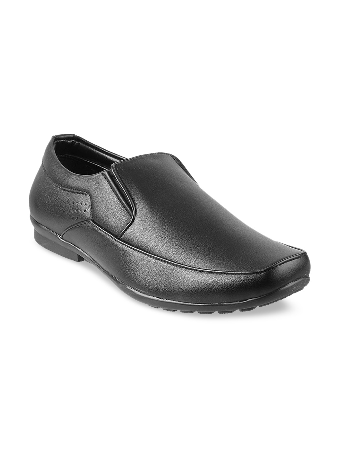 

WALKWAY by Metro Men Black Solid Formal Slip-Ons