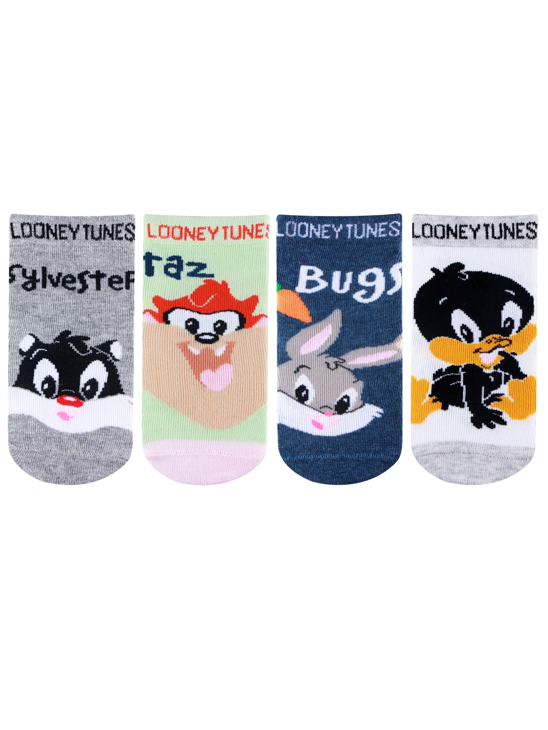 

Bonjour Kids Pack Of 4 Assorted Looney Tunes Calf-Length Socks