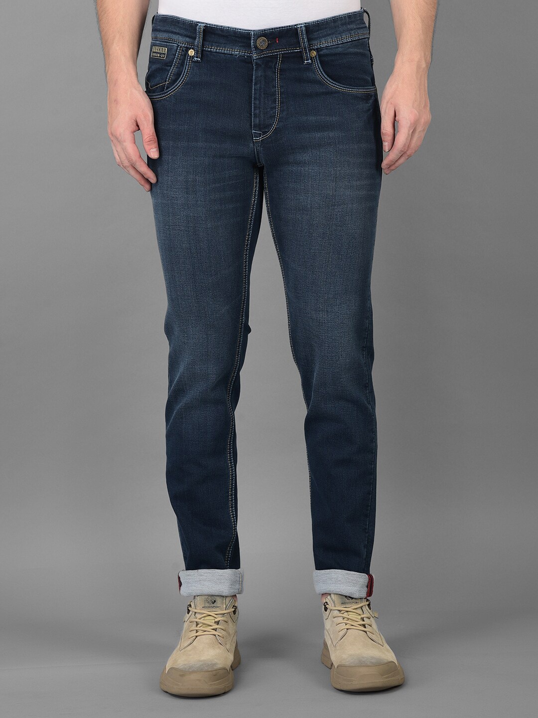 

Canary London Men Blue Smart Skinny Fit Low-Rise Light Fade Stretchable Jeans