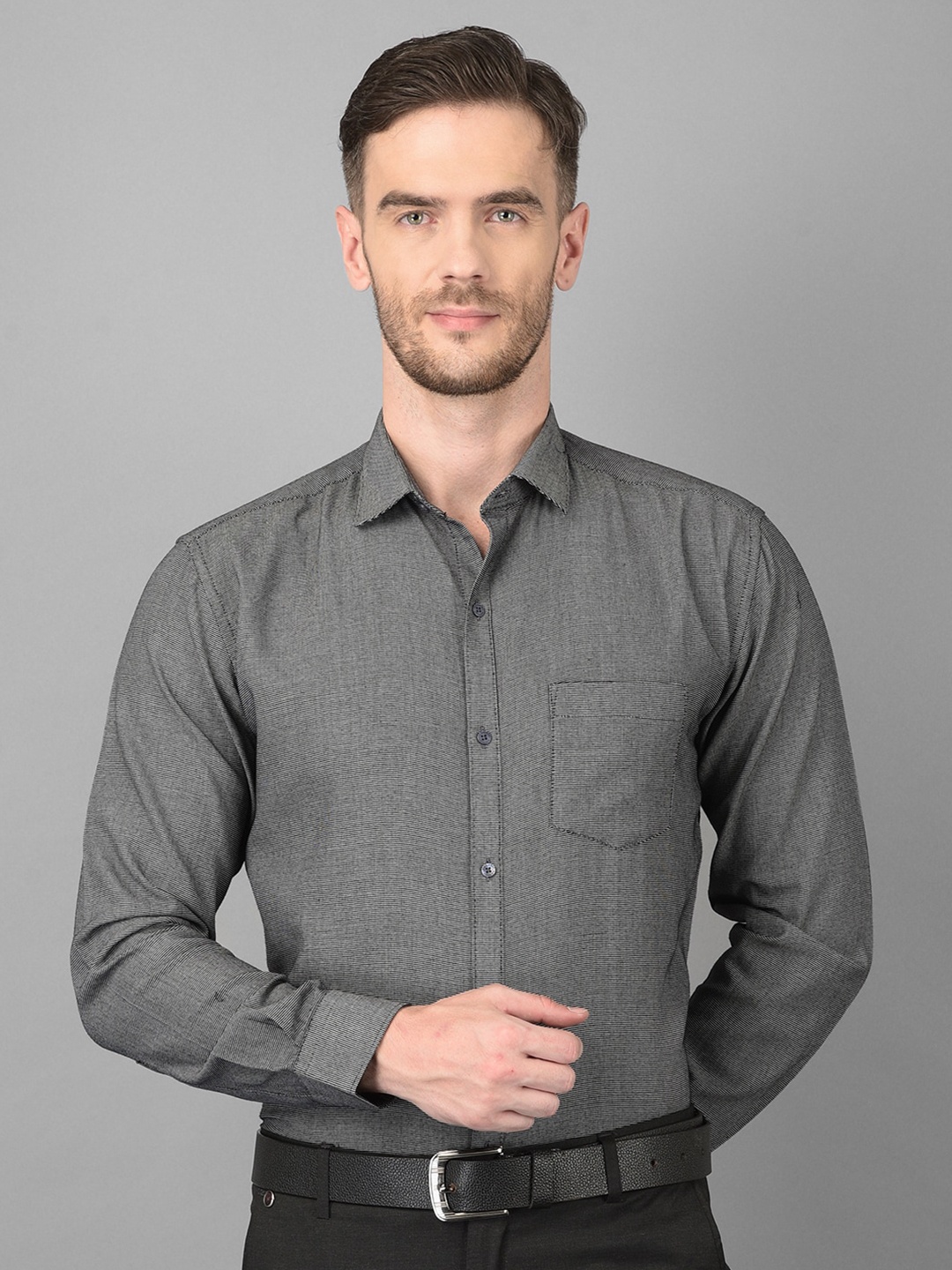 

Canary London Men Black Smart Formal Shirt