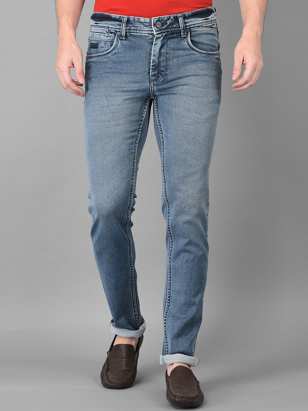 

Canary London Men Blue Smart Skinny Fit Low-Rise Heavy Fade Stretchable Jeans