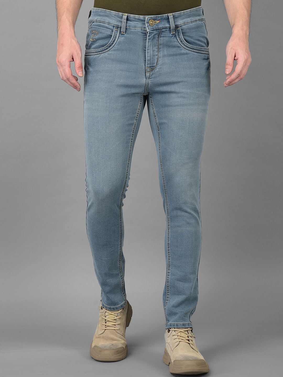 

Canary London Men Blue Smart Tapered Fit Low-Rise Stretchable Jeans