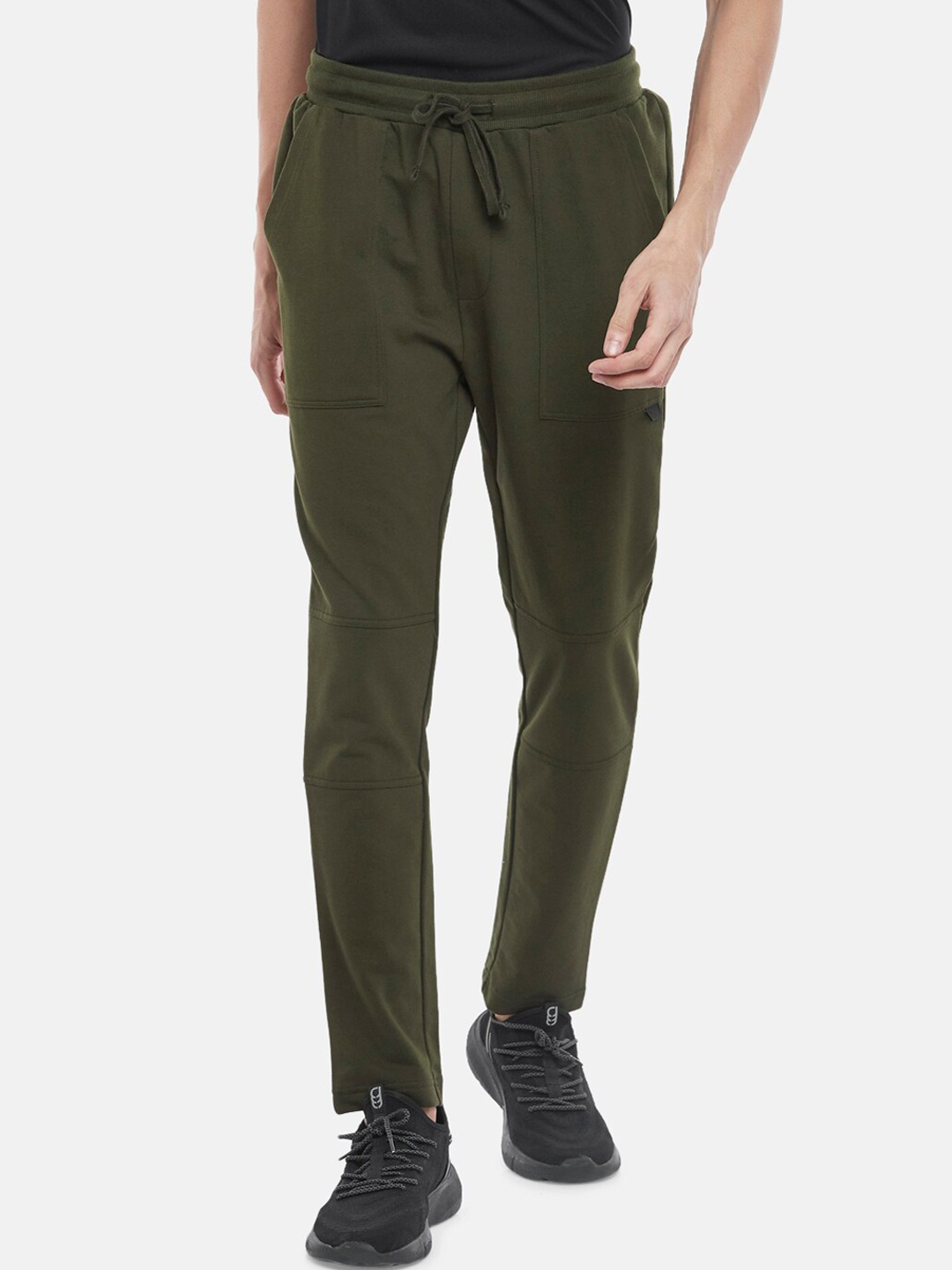 

Ajile by Pantaloons Men Green Solid slim-fit Cotton Track Pants