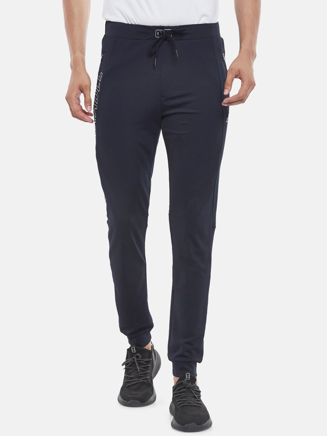 

Ajile by Pantaloons Men Navy Blue Solid Slim-Fit Joggers