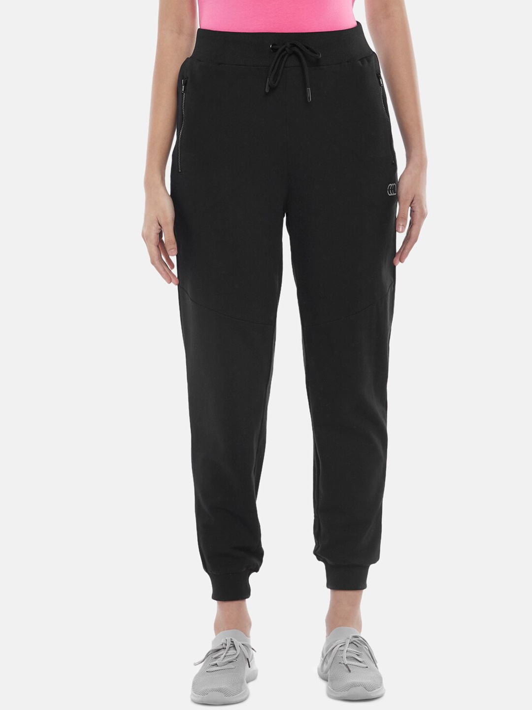 

Ajile by Pantaloons Women Black Solid Cotton Joggers