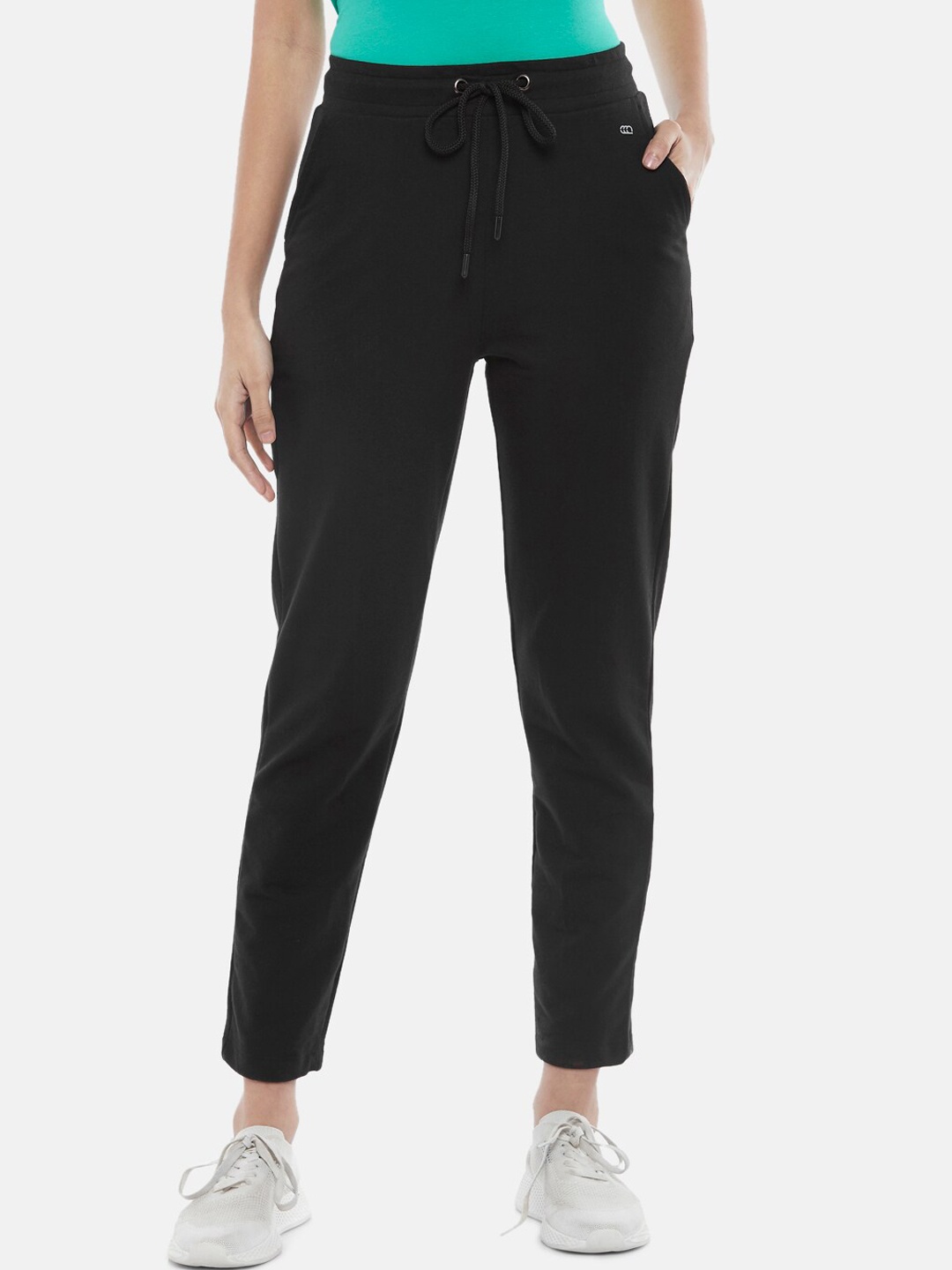 

Ajile by Pantaloons Women Black Solid Cotton Track Pant