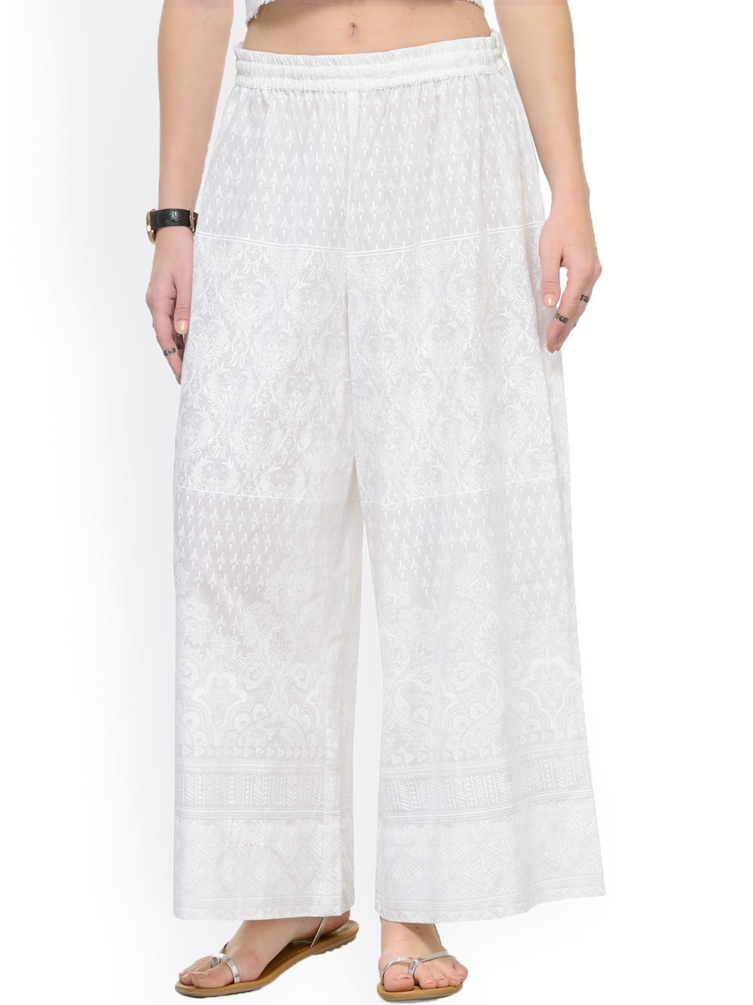 

Varanga White Printed Palazzos