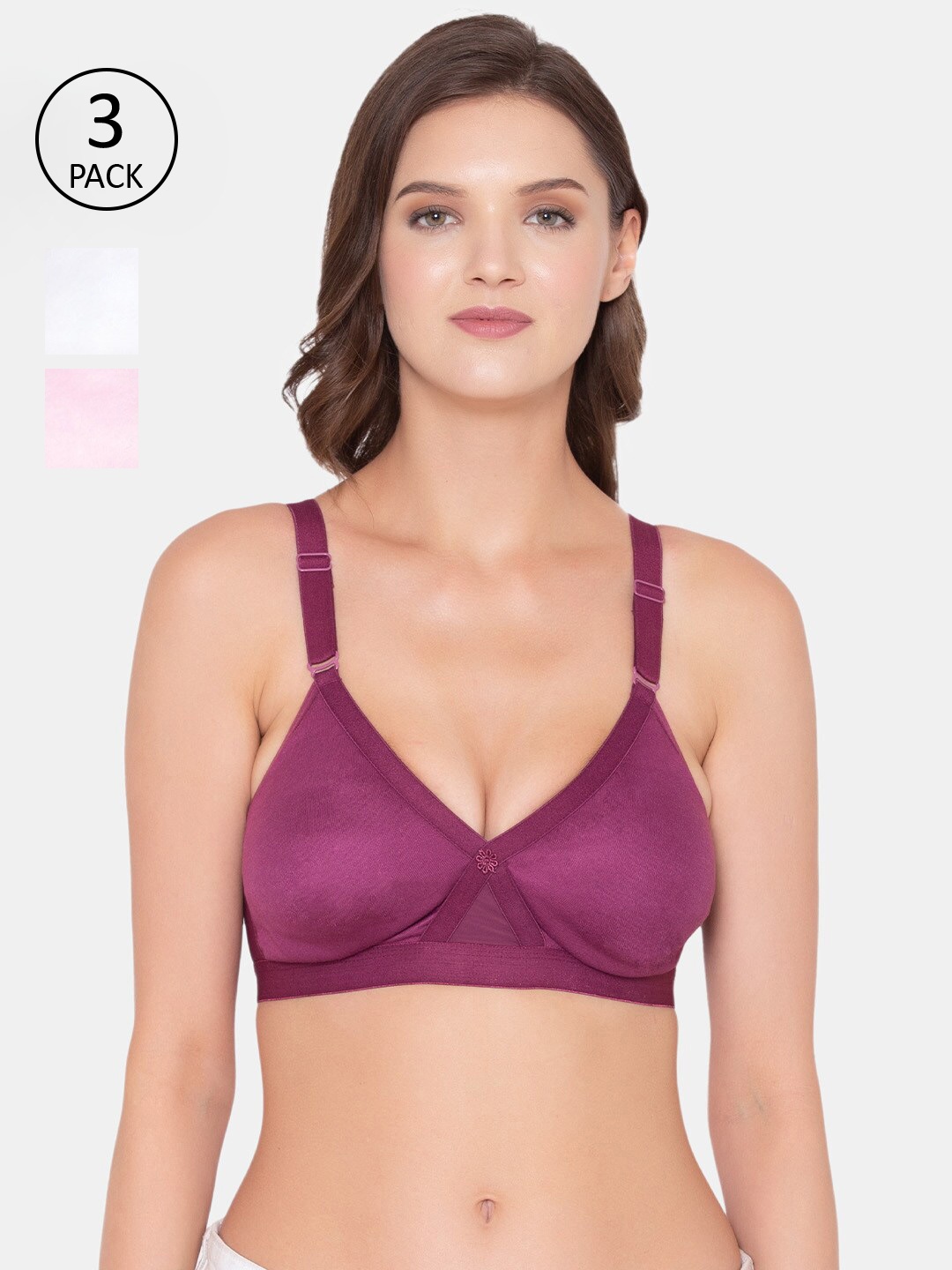 

Souminie Magenta & White Bra