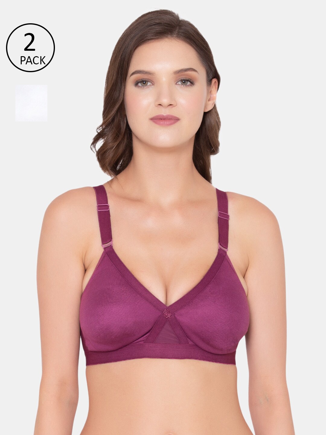 

Souminie Magenta & White Bra