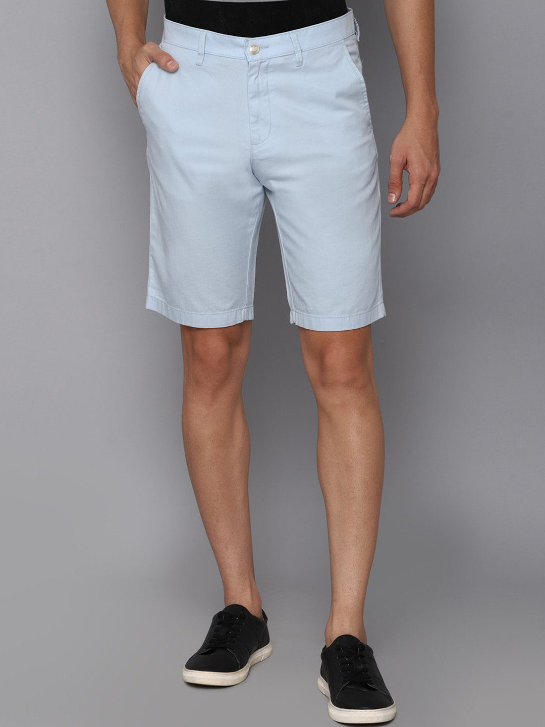 

Allen Solly Men Blue Solid Slim Fit Cotton Shorts