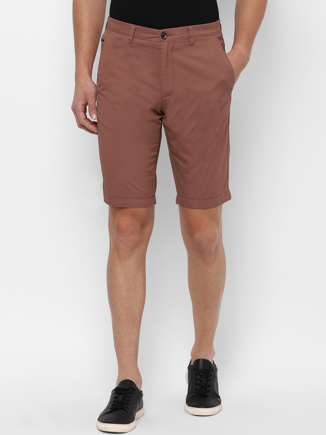 

Allen Solly Men Maroon Slim Fit Pure Cotton Shorts