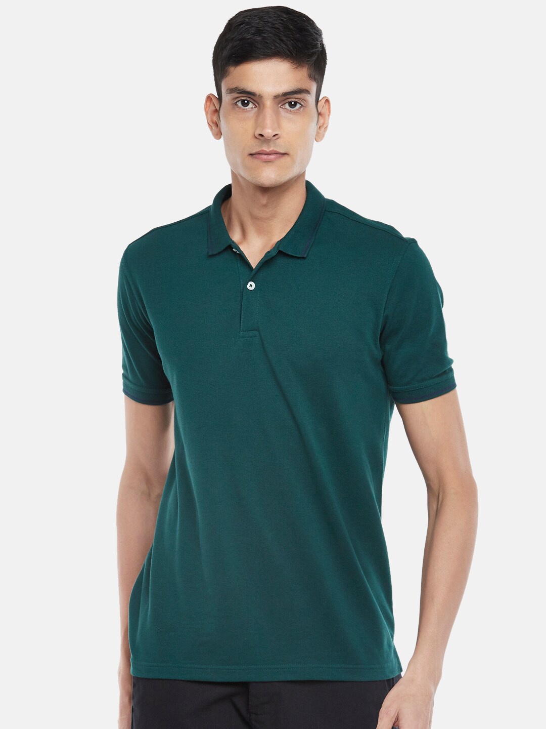 

BYFORD by Pantaloons Men Teal Polo Collar Outdoor T-shirt