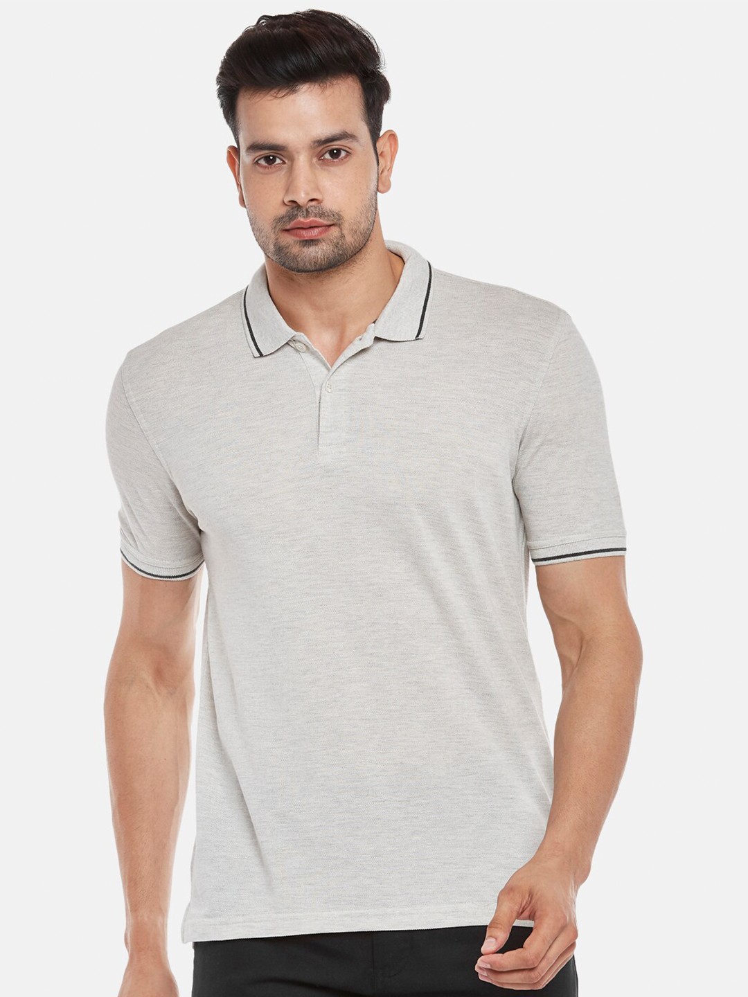 

BYFORD by Pantaloons Men Beige Polo Collar Outdoor T-shirt