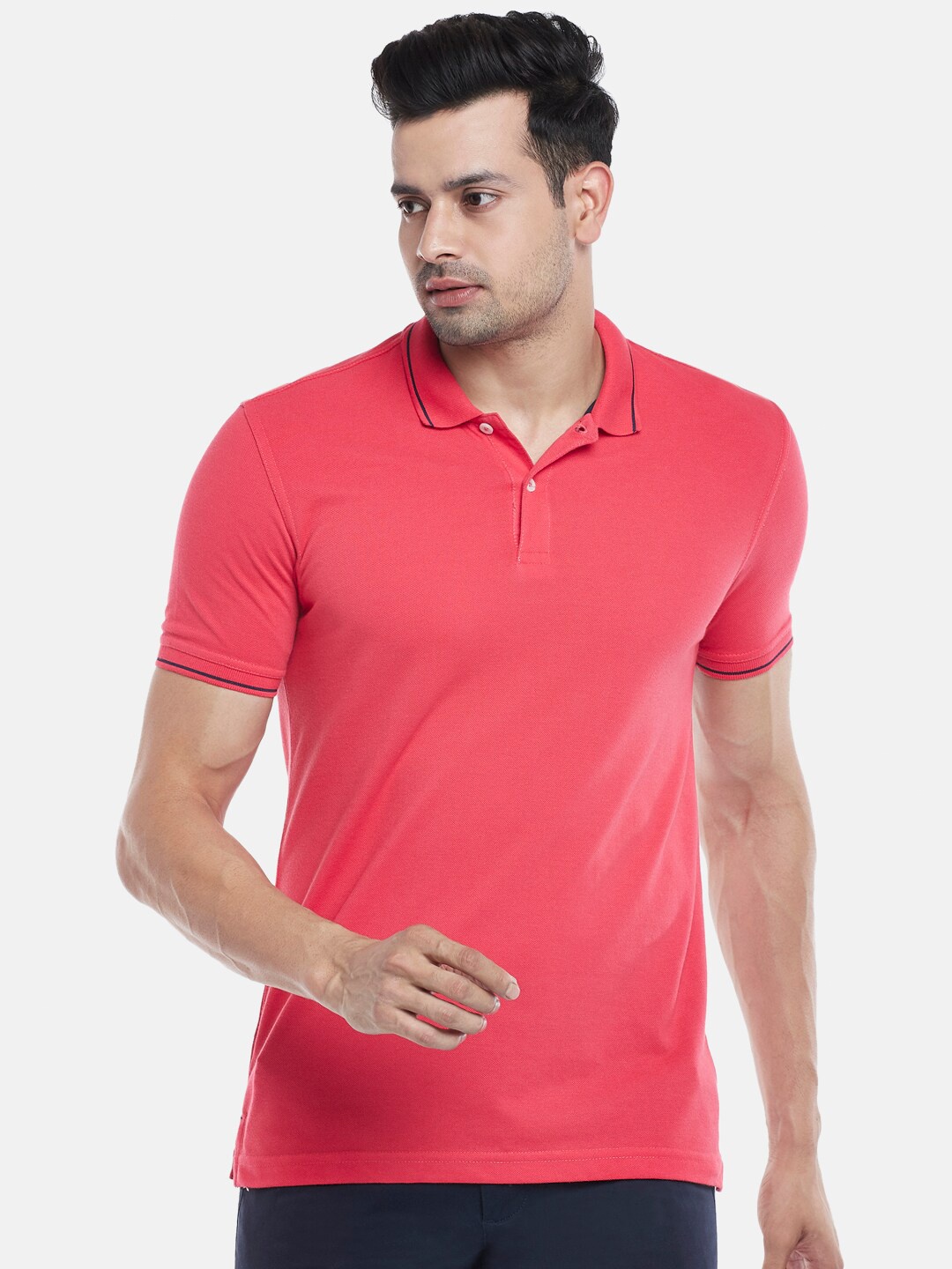 BYFORD by Pantaloons Men Coral Polo Collar Outdoor T-shirt