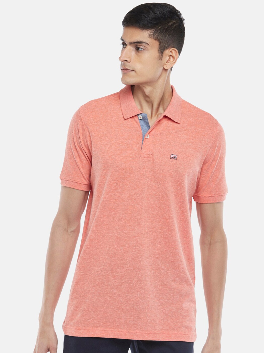 

BYFORD by Pantaloons Men Coral Polo Collar Slim Fit Outdoor T-shirt