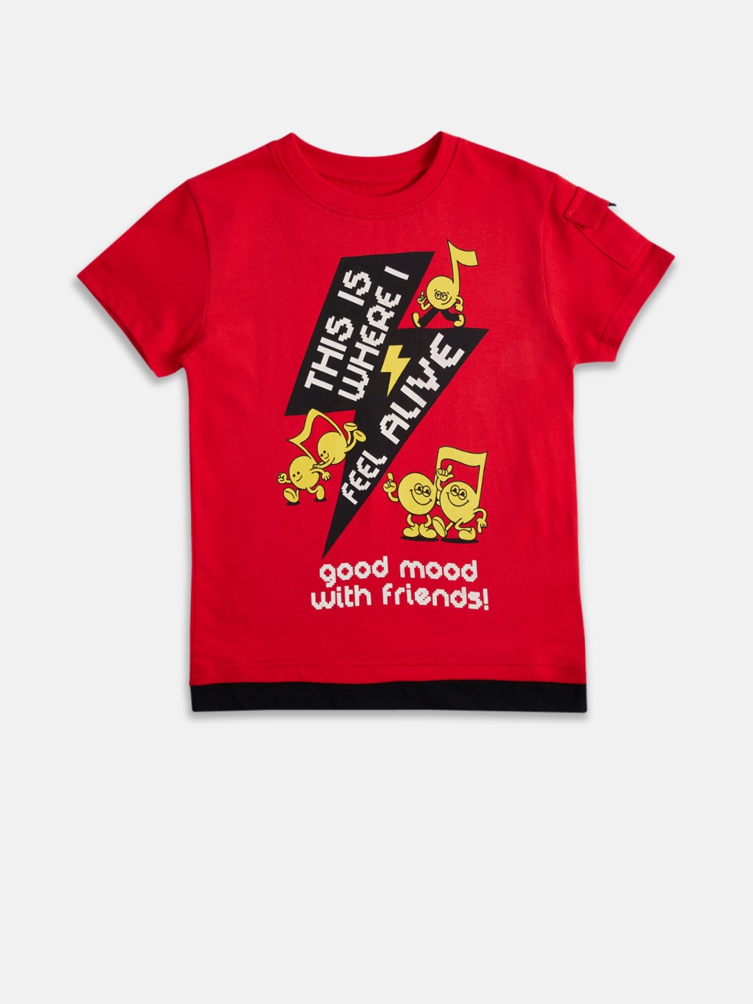 

Pantaloons Junior Boys Red Printed Cotton T-shirt