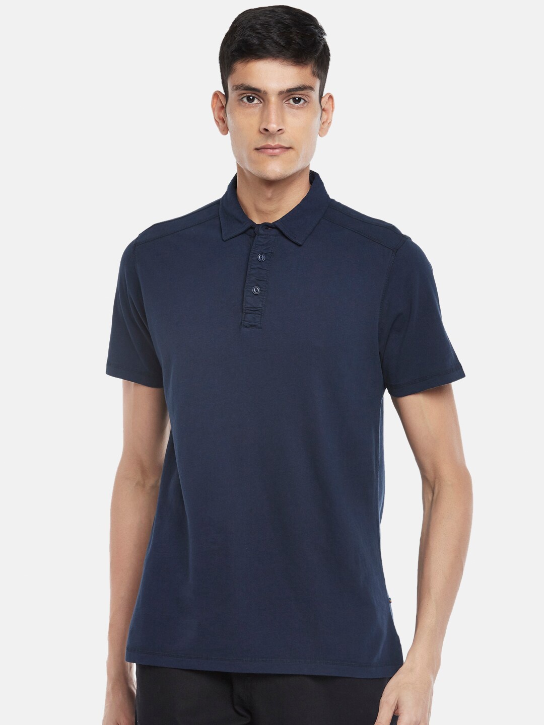 

Urban Ranger by pantaloons Men Navy Blue Polo Collar Slim Fit T-shirt