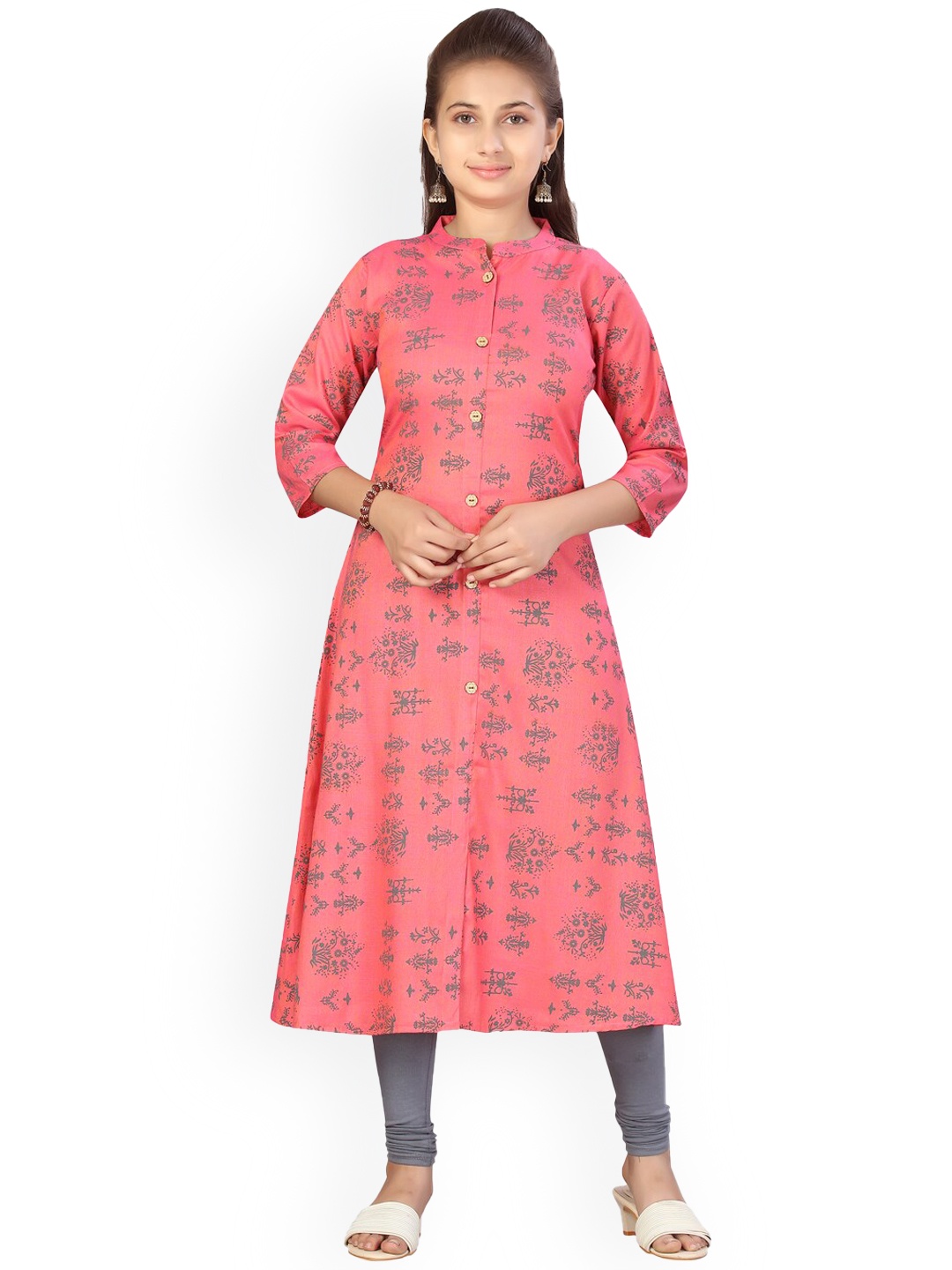 

Aarika Girls Red Floral Kurta