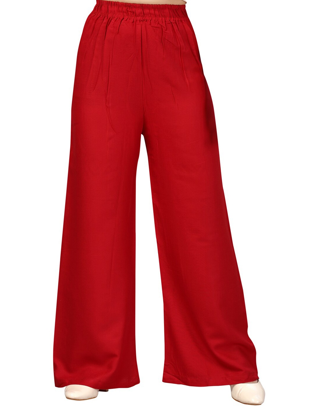 

Aarika Girls Maroon Flared Knitted Palazzos