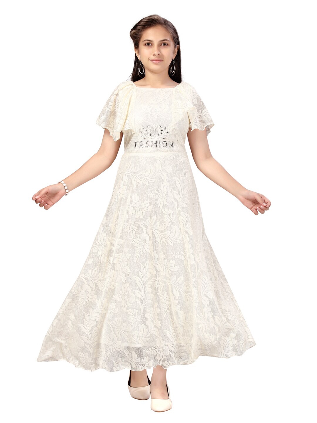 

Aarika White Net Maxi Dress