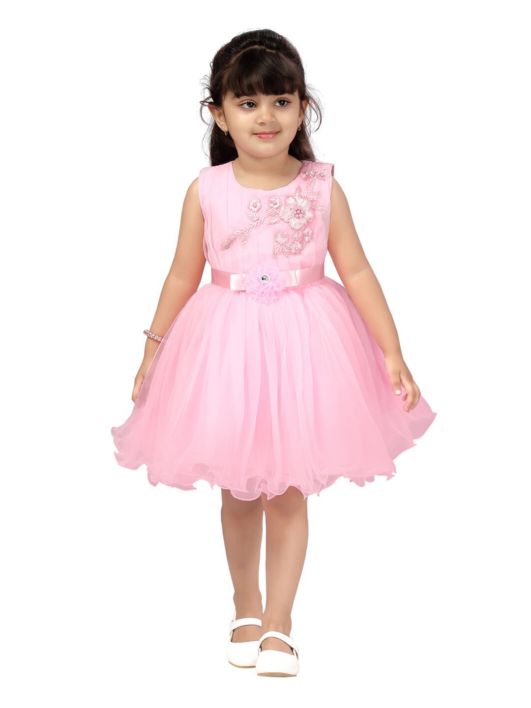 

Aarika Girls Pink Embellished Net Dress