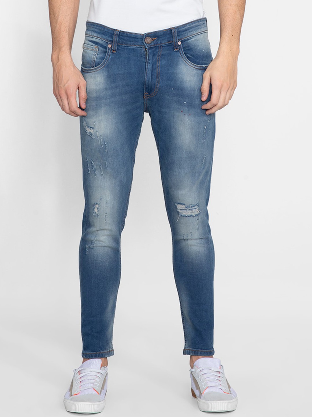 

Snitch Men Blue Skinny Fit Mildly Distressed Heavy Fade Stretchable Jeans