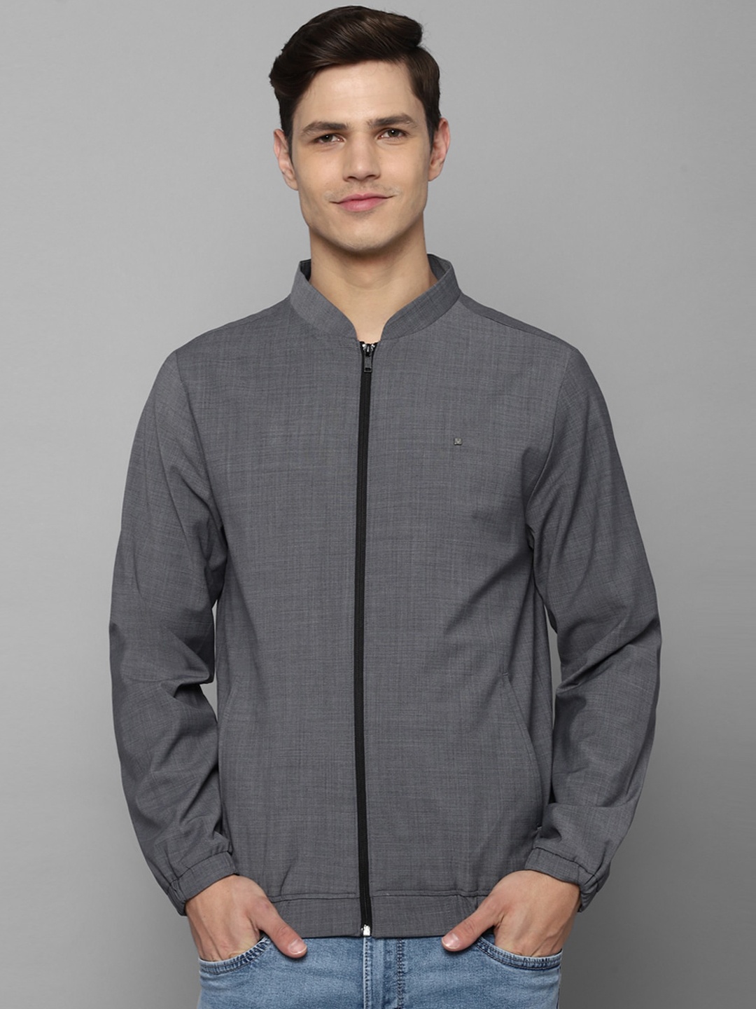 

Allen Solly Men Grey Bomber Jacket