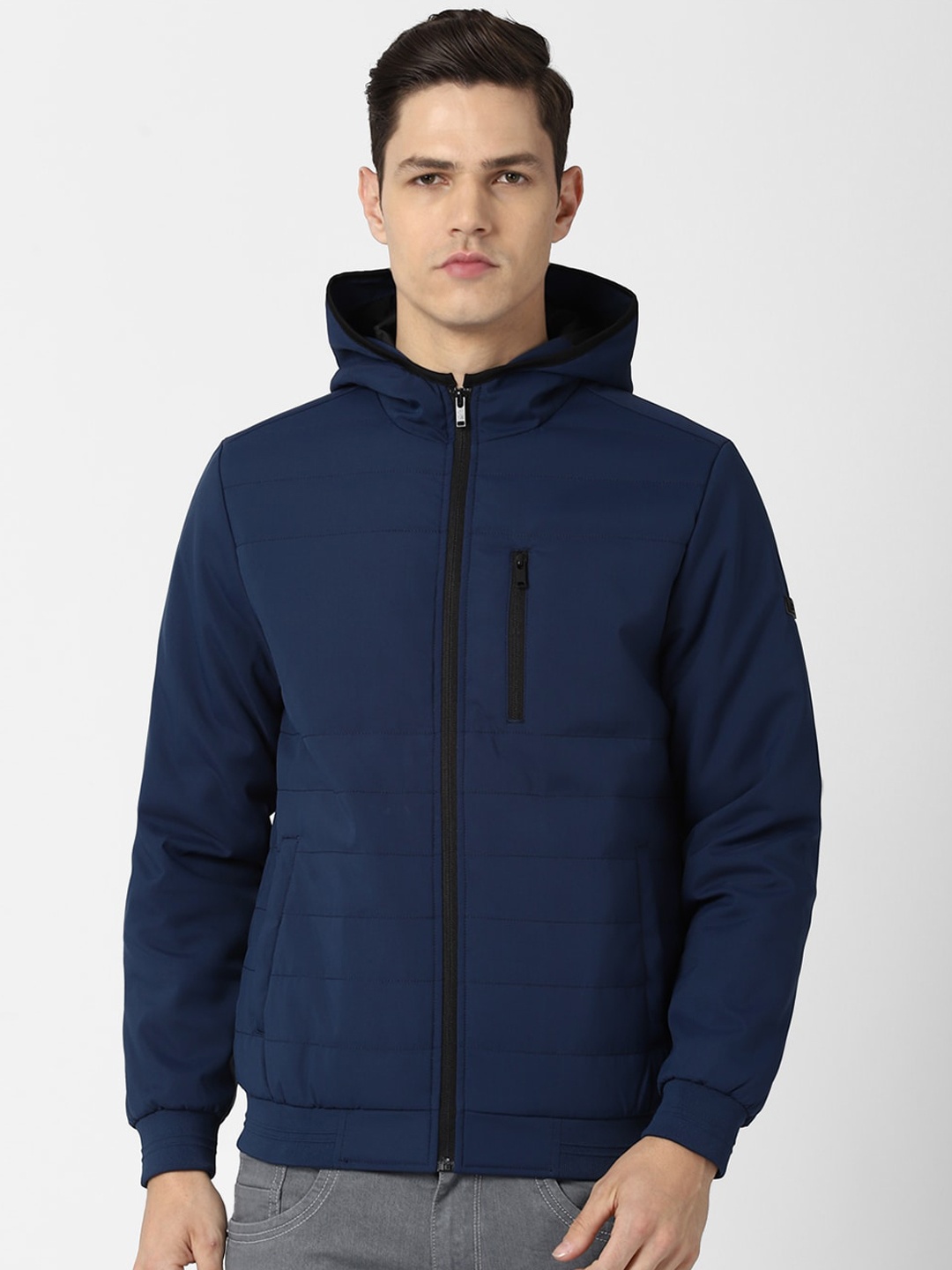 

VAN HEUSEN DENIM LABS Men Navy Blue Padded Jacket