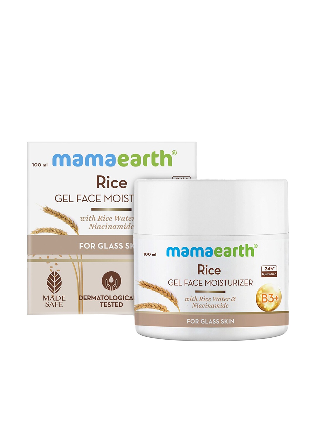 

Mamaearth Rice Gel Face Moisturizer with Rice Water & Niacinamide 100 ml, White