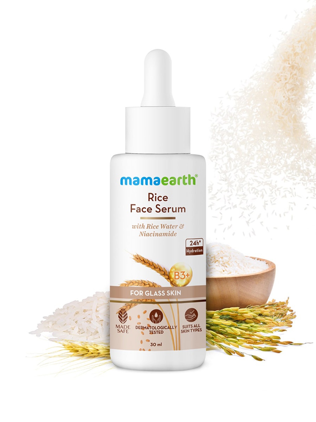 

Mamaearth Rice Face Serum with Rice Water & Niacinamide for Glass Skin - 30ml, White