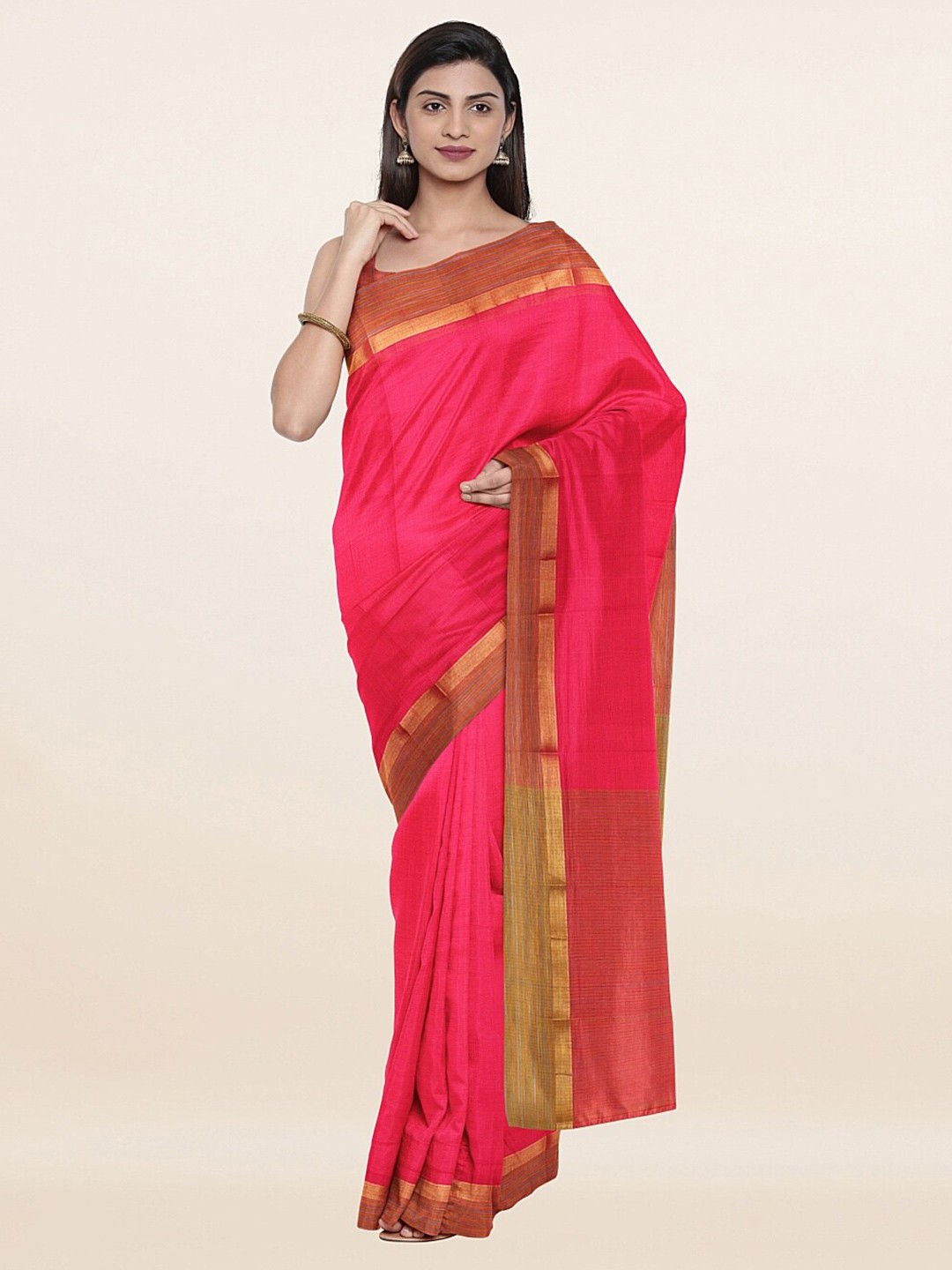 

Pothys Pink & Golden Pure Cotton Saree
