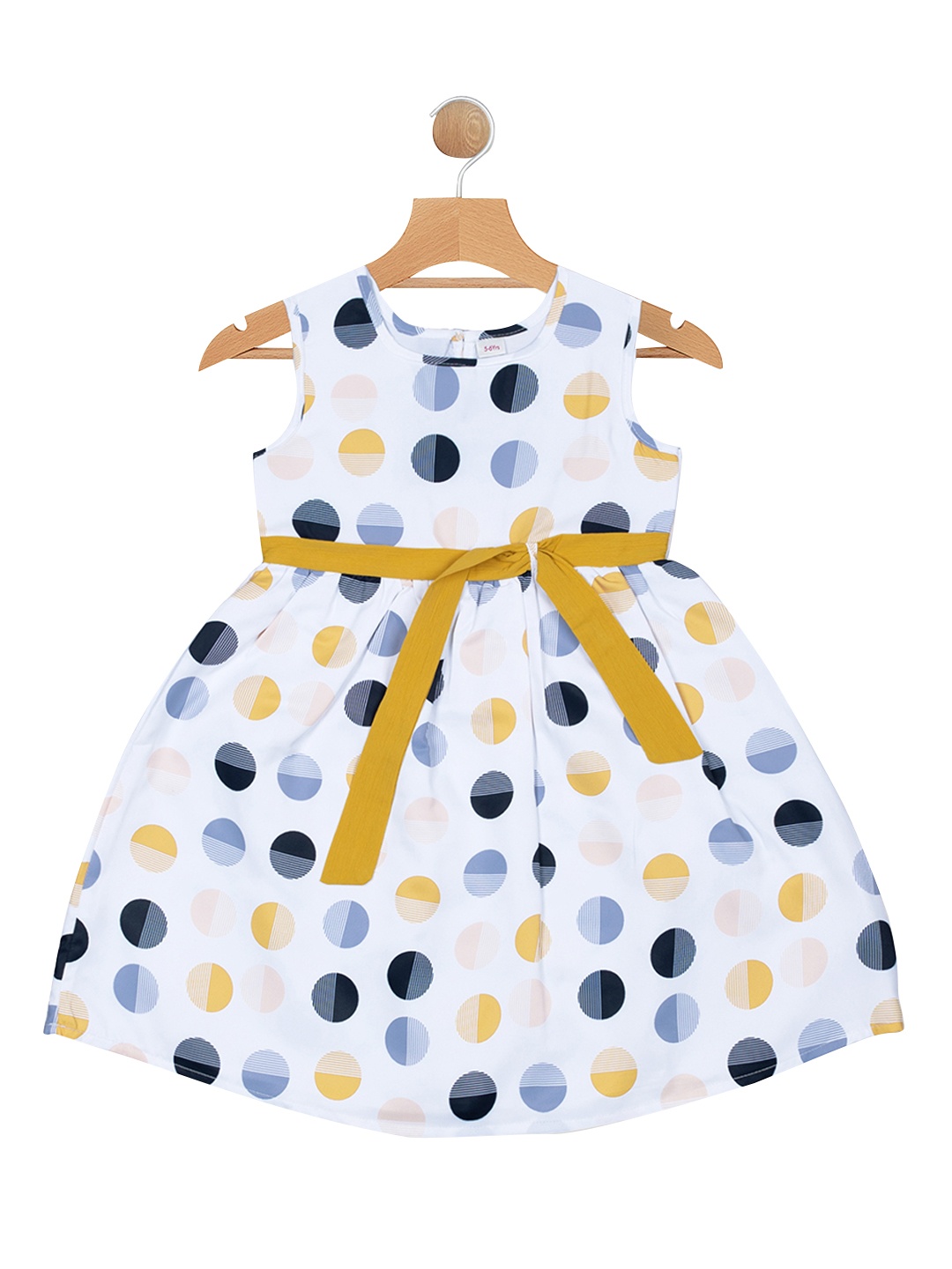 

MYY Girls Yellow Printed Crepe Dress