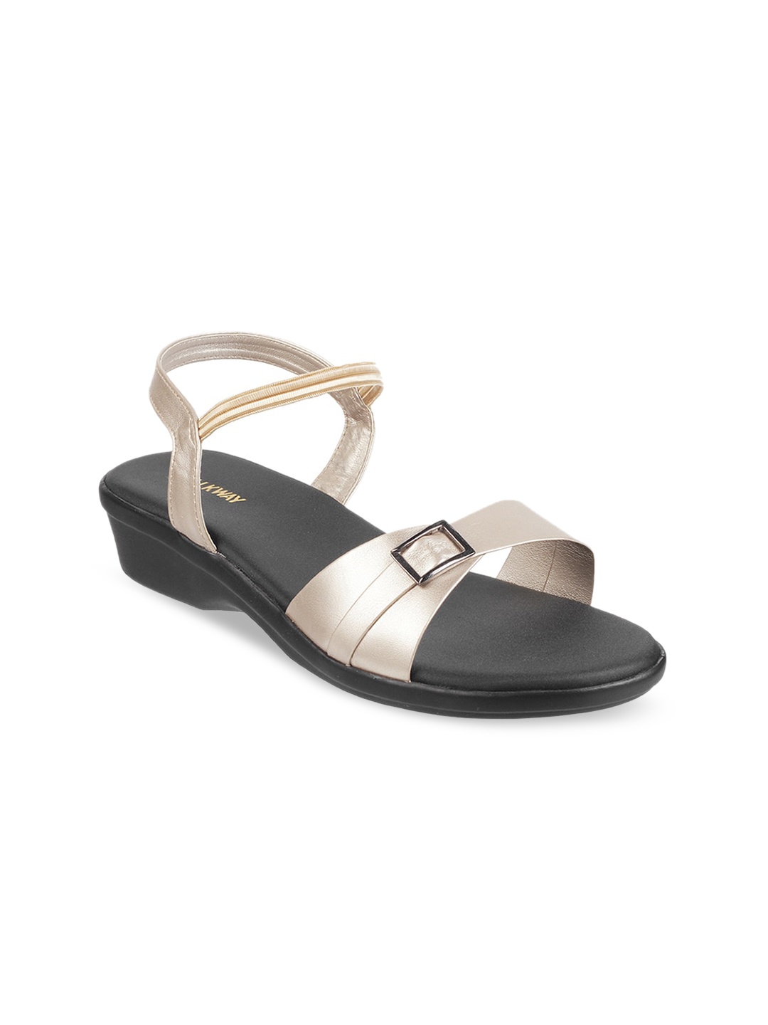 

WALKWAY by Metro Beige Wedge Heels with Buckles