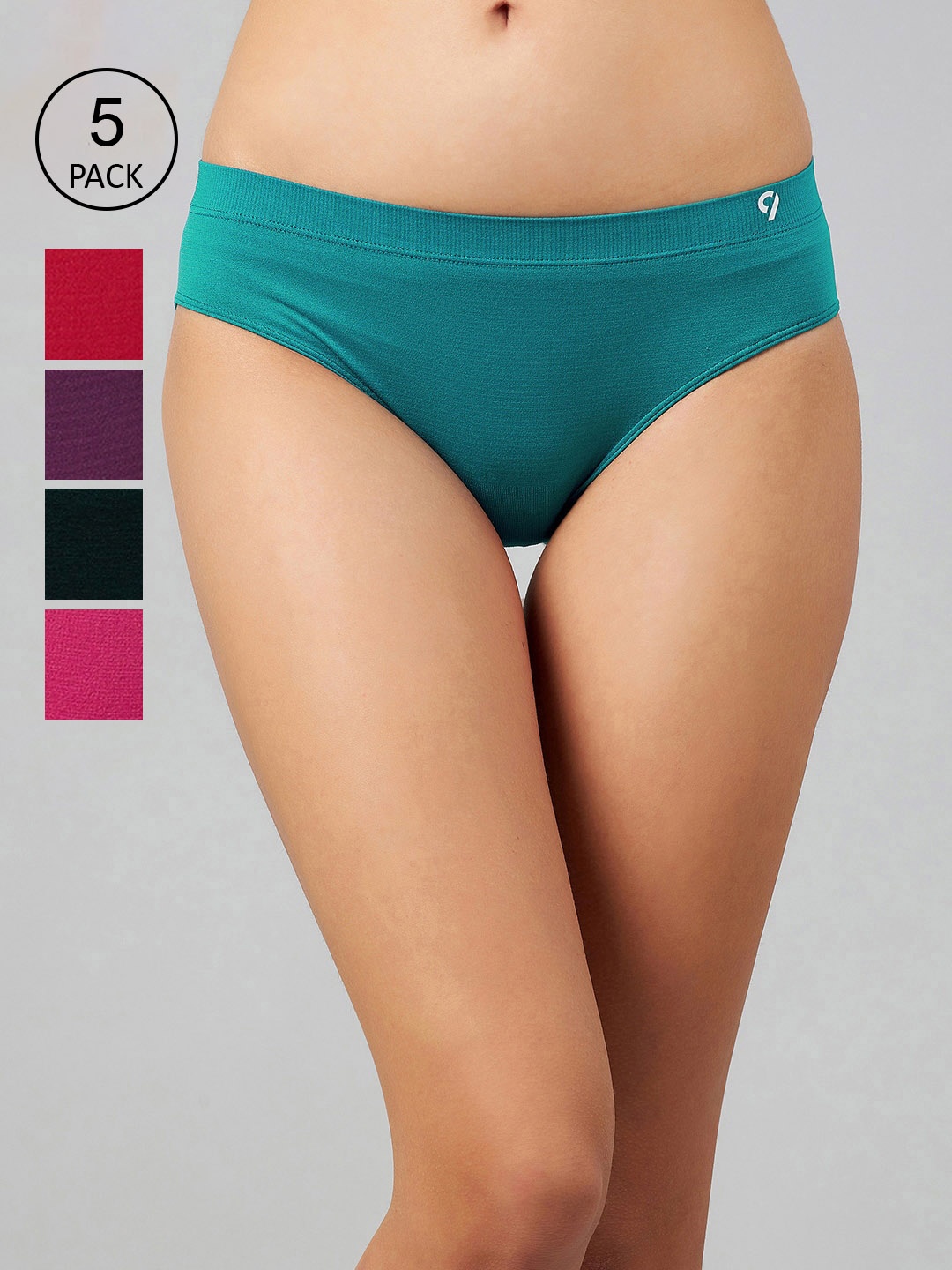 

C9 AIRWEAR Women Pack Of 5 Assorted Mid-Rise Bikini Briefs, Multi
