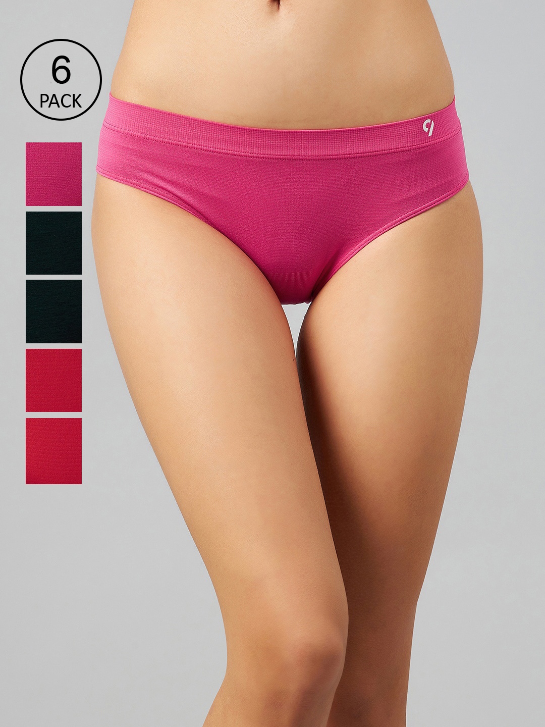 

C9 Airwear Women Pack of 6 Assorted Solid Bikini Briefs P1176_2PNK_2RED_2DGN
