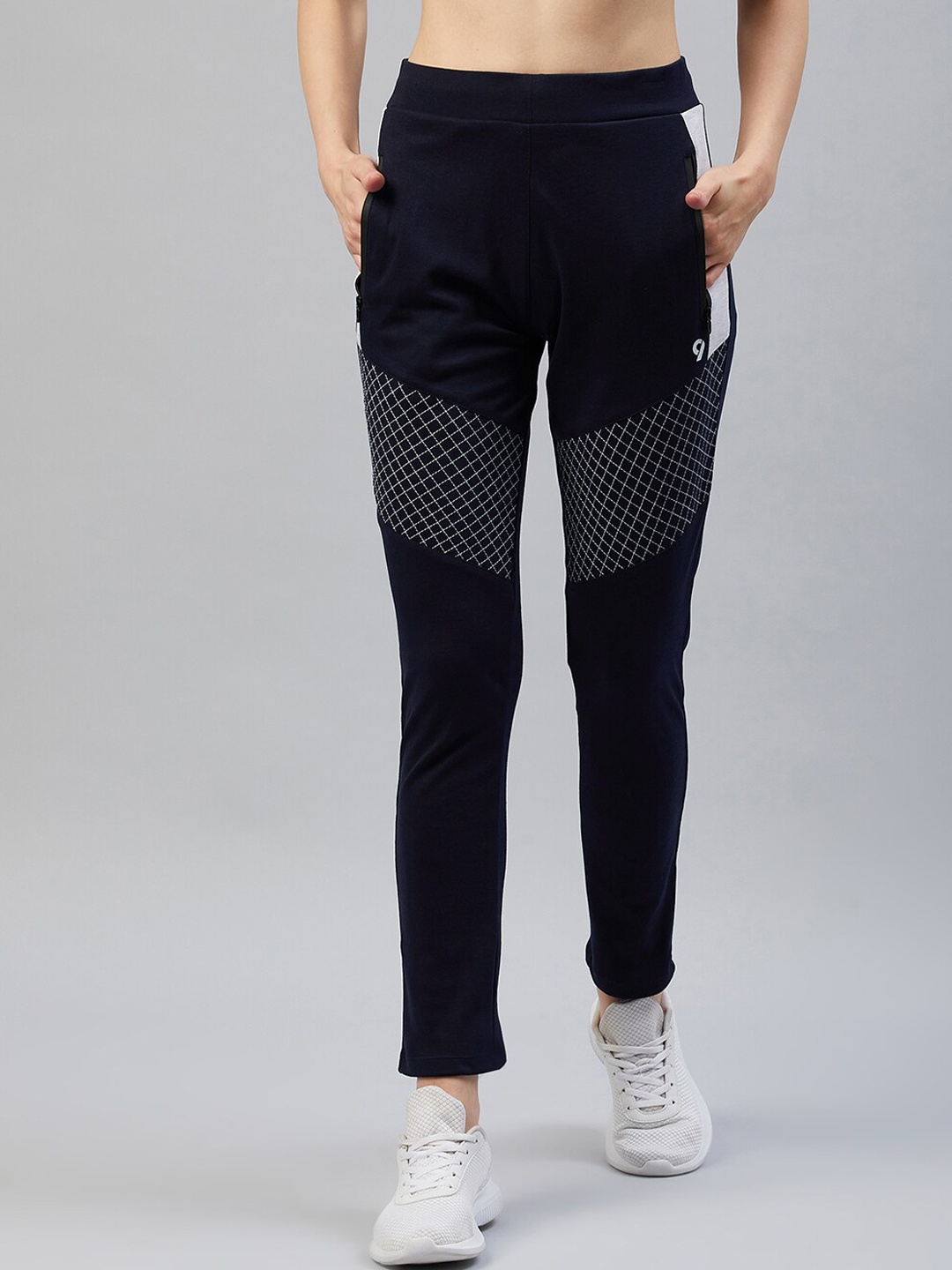 

C9 AIRWEAR Women Navy Blue Solid Track Pants