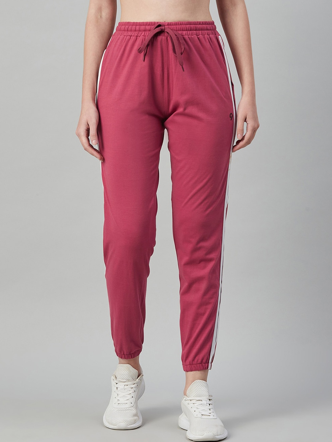 

C9 AIRWEAR Women Pink & White Solid Joggers